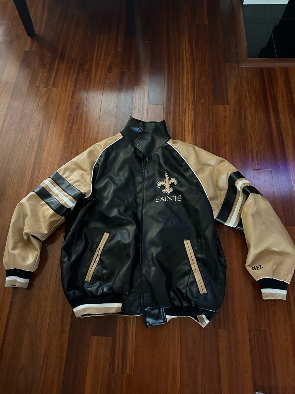 NFL New Orleans Saints Black and Gold Varsity Jacket